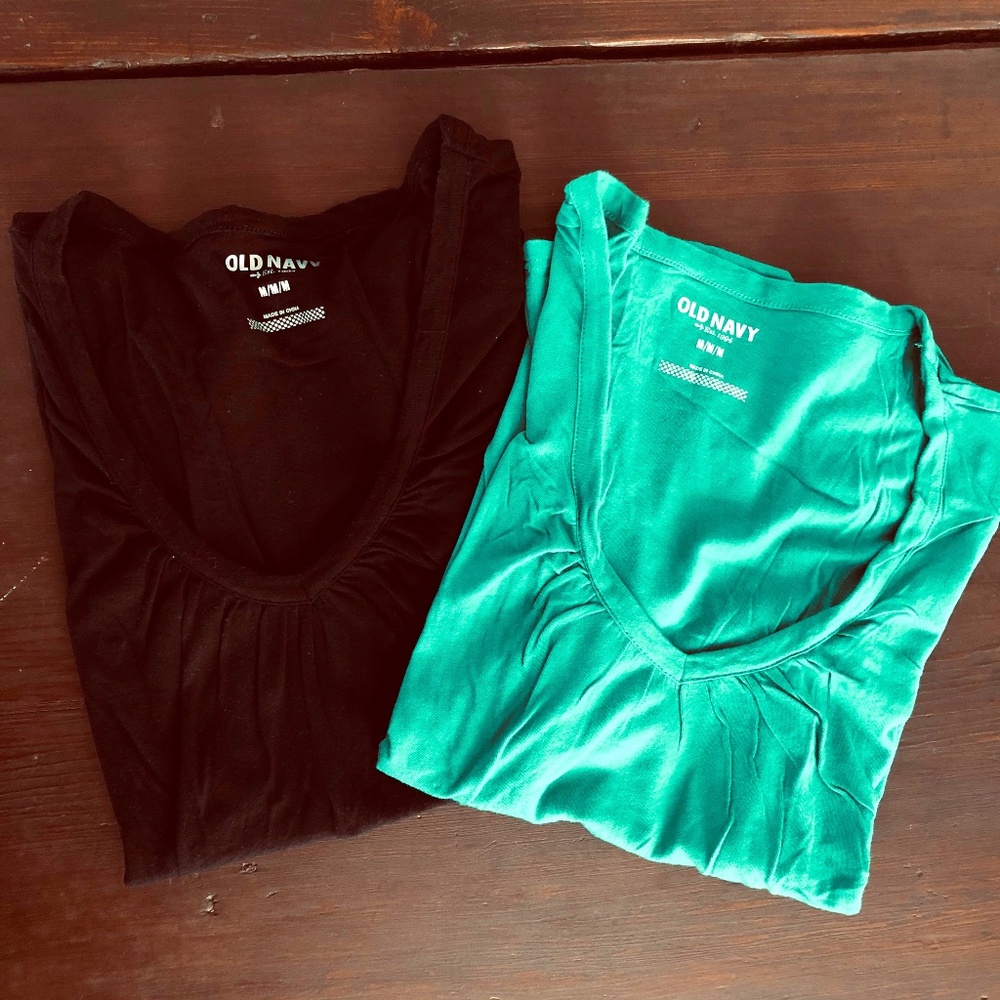 2-Pack Green and Black Tee-shirts, Old Navy
